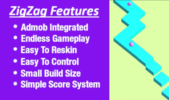 Zigzag 3D complete unity game template free download